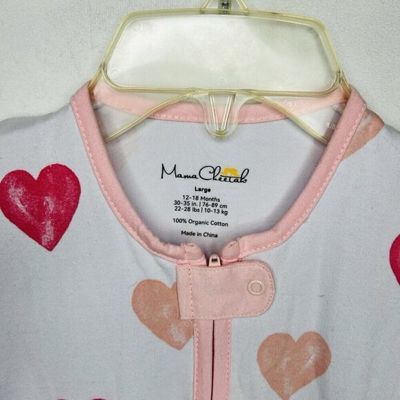 Mama Cheetah Organic Cotton Sleep Sack Sz Large 12-18 Months Heart Design - Picture 4 of 7